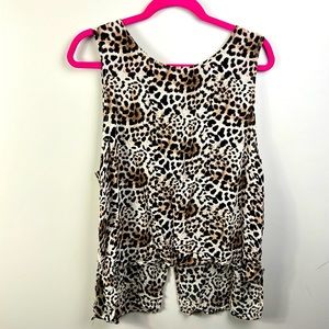 Cheetah Print Sleeveless Blouse